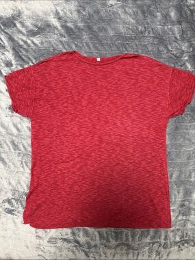 Amazon Women's Heathered Red Short Sleeve sweater shirt medium NWOT